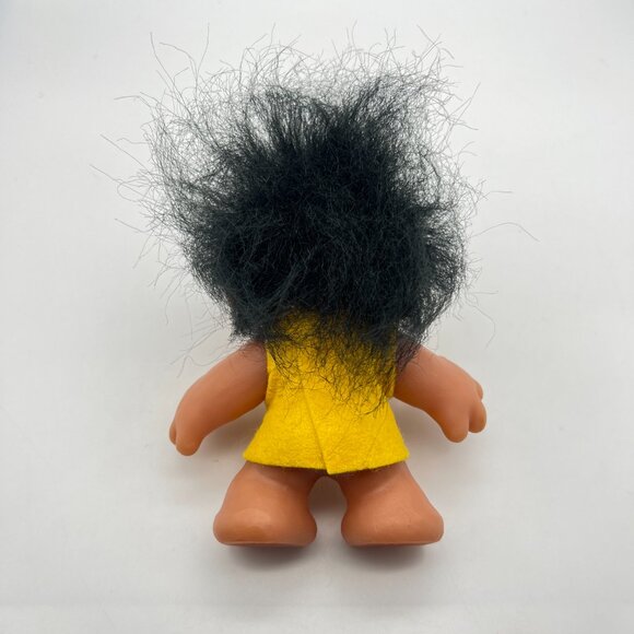 VTG DAM Playmate Troll Doll Made In Denmark Big Nose Black Hair Double Stamped - Picture 4 of 9